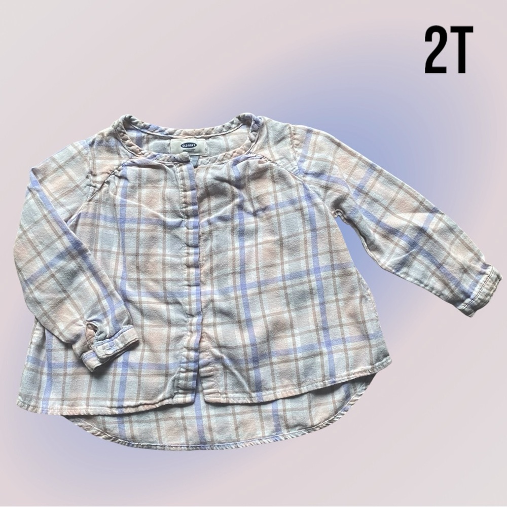 2T Old Navy Pastel Plaid Flannel Shirt